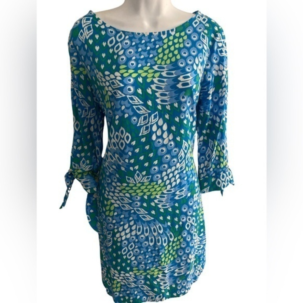 Escapada Dress - M blue green , rayon